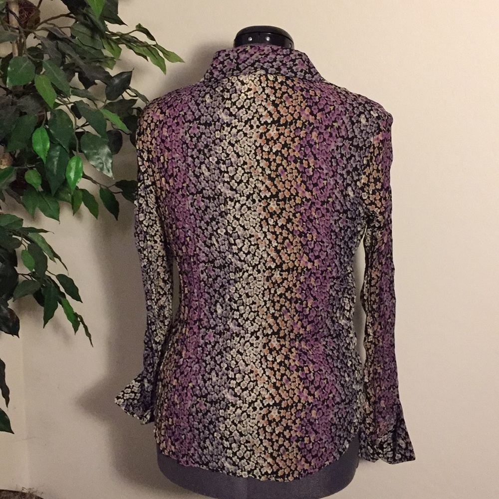 💗 Vintage purple dressy top with frills - Picture 4 of 8